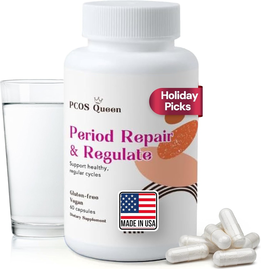 Period Repair & Regulate - Female Hormone Balance Supplement for Irregular Periods - Vegan Formula to Support Regular Menstrual Cycle, Cramps, Skin Health - 1 Bottle