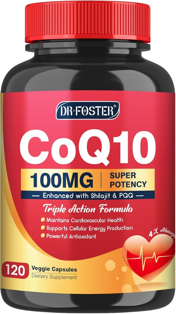 DRFOSTER COQ10 Supplements with PQQ, 118 Veggie Capsules