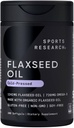 Sports Research Flaxseed Oil Softgels 1242mg - Plant Based Omega 3 Supplement for Women & Men - Non-GMO Verified, Soy & Gluten Free (200 Count)