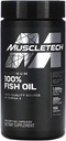 Omega 3 Fish Oil Capsules MuscleTech 100% Omega Fish Oil Burpless Fish Oil Supplement Omega 3 Fatty Acid Supplement Fish Oil 1000mg Pills, 100 Count