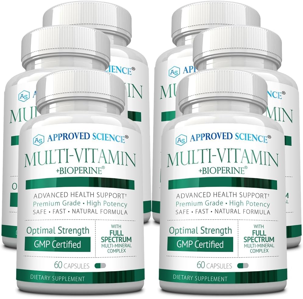 Approved Science Multi-Vitamin - with Full-Spectrum B-Vitamins, Green Tea, Lutein, Lycopene, Zeaxanthin, BioPerine - 360 Capsules - 6 Month Supply
