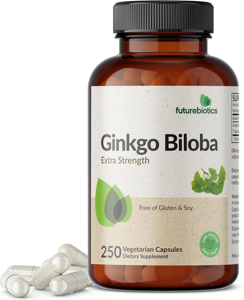 Futurebiotics Ginkgo Biloba Extra Strength Supports Brain Function & Memory Support, 250 Vegetarian Capsules