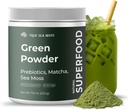 TrueSeaMoss Super Greens Powder with Matcha for Digestive & Gut Health – 25 Superfoods with Probiotics, Prebiotics, Enzymes & Sea Moss – Vegan Superfood Powder for Bloating & Regularity - 30 Servings