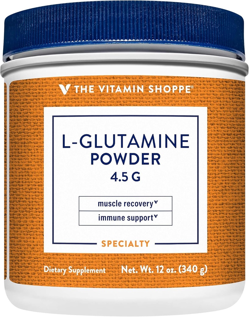 The Vitamin Shoppe L-Glutamine Powder 4.5G, A Free Form Amino Acid, Supports Muscle Recovery & Immune Health (12 Ounces Powder)