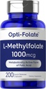 Carlyle L Methylfolate 1000mcg | 200 Capsules | Value Size | Optimized and Activated | Non-GMO, Gluten Free | Methyl Folate, 5-MTHF | by Opti-Folate