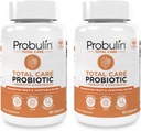 Probulin Total Care Pre + Pro + Postbiotic, 20 Billion CFU, 60 Vegan Capsules (Pack of 2)