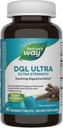 Nature's Way DGL Ultra Extra Strength**, Premium Licorice Root Extract, Soothing Digestive Relief*, with Gutgard, Vegan & Gluten Free, Chocolate Flavored, 90 Chewable Tablets (Packaging May Vary)