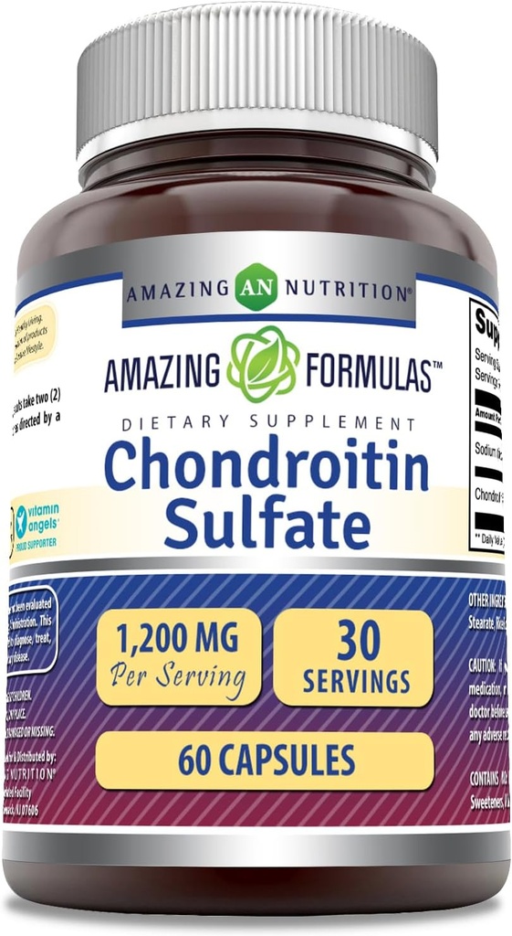 Amazing Formulas Chondroitin Sulfate 1200 mg Per Serving Supplement | Capsules | Non-GMO | Gluten Free | Made in USA (1 Pack, 60 Count)