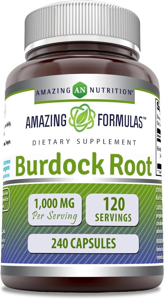 Amazing Formulas Burdock Root Supplement | 1000 Mg per Serving | 240 Capsules | Non-GMO | Gluten-Free | Made in USA