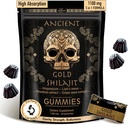 ad hoc 1100mg Gold Shilajit Gummies with Magnesium, Lions Mane, Rhodiola, Grape Seed - Himalayan Shilajit for Men Women, 85+ Trace Minerals & Fulvic Acid, Pure Shilajit for Energy Immune Support,60 Ct