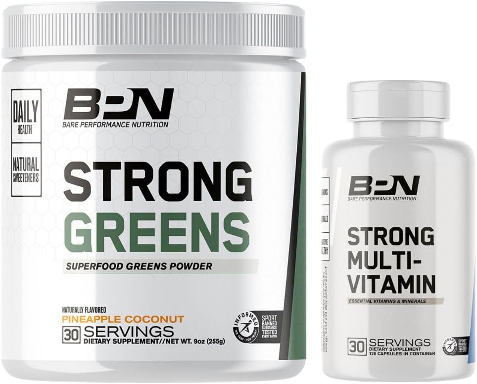 BARE PERFORMANCE NUTRITION BPN Strong Greens & Strong Multi-Vitamin Bundle