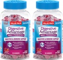 Digestive Advantage Daily Probiotic Gummies for Digestive & Gut Health for Men and Women, Superfruit Flavor, Red, 180 Count, Pack of 2
