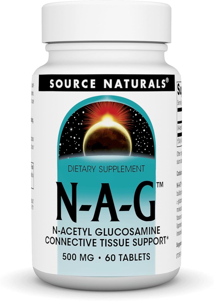 Source Naturals N-A-G N-Acetyl Glucosamine for Joint Support and Intestinal Lining* - 500 mg - 60 Tablets