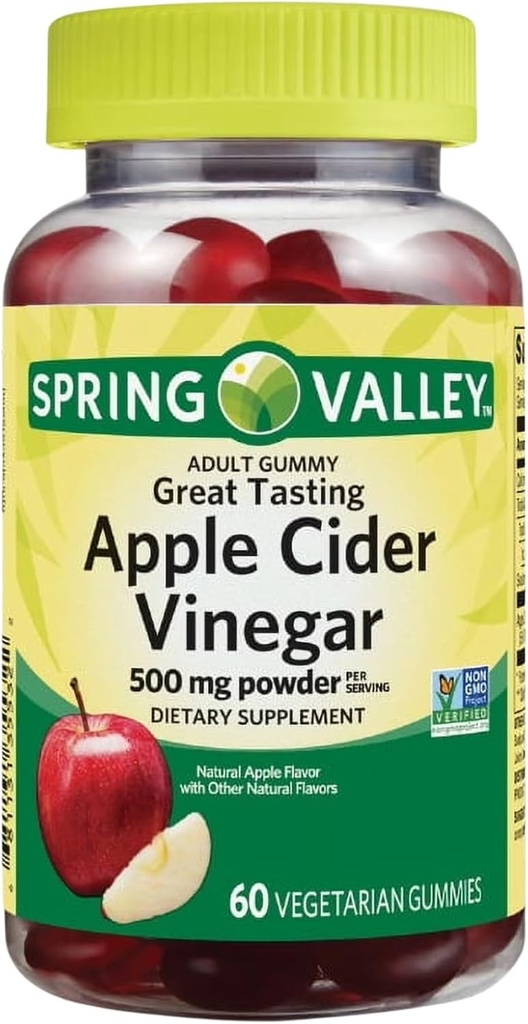 Unique Bundle Store Apple Cider Vinegar Gummies 500 mg – 60 Count, ACV Gummies with Natural Apple Flavor, Daily Wellness Gummy, Vegetarian ACV Supplement, Digestive Support (Pack of 1)