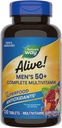 Nature’s Way Alive! Men’s 50+ Complete Multivitamin, Supports Multiple Body Systems*, Supports Cellular Energy*, High Potency B-Vitamins, Gluten-Free, 130 Tablets (Packaging May Vary)