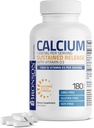 Bronson Calcium 1200 MG Per Serving Sustained Release with Vitamin D3 1000 IU Vitamin D3 Per Serving Non-GMO, 180 Tablets