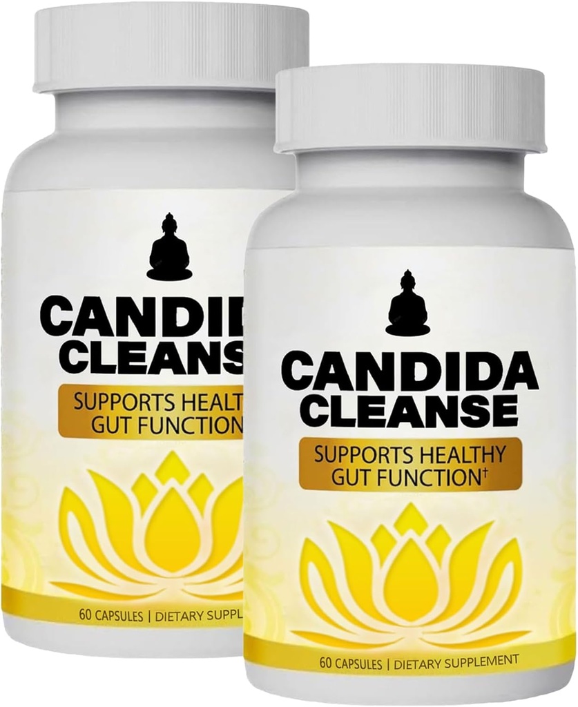 CandiFresh Candida Cleanse - Gut & Colon Support, Natural Herbal Formula, Include Oregano Leaf, Wormwood, Black Walnut, Caprylic Acid-1, 60 Capsules (2)
