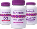 BariMelts Post-Bariatric Surgery Immunity Pack Bundle - Multivitamin with Iron, Calcium Citrate, and Vitamin D3