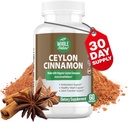 Cinnamon Capsules 1200mg. Organic Ceylon Cinnamon Supplement, Cinnamon Pills Support Heart, Brain, Bone, Joint, Metabolism. True Cinnamon Powder, Non-GMO, Gluten Free, Vegan 60 ct (1)