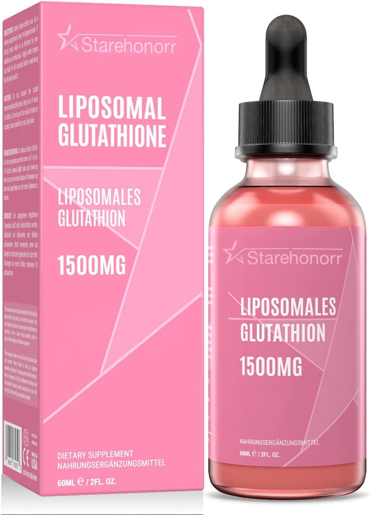 Liposomal Glutathione Liquid 1500 mg, Reduced Glutathione Supplement, 2.02 oz