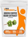 BulkSupplements Green Coffee Bean Extract Powder - Green Coffee Bean Supplements - Energy Support, Gluten Free, 800mg per Serving, 100g (3.5 oz) (Pack of 1)