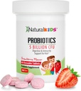 Probiotics for Kids Digestive Health, Immune Support & Kids Gut Health Supplements with 5 Billion CFU for Children Age 3 Up - Strawberry Flavor 60 Chewable Probiotic Tablets