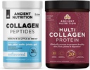 Ancient Nutrition Collagen Peptides Powder, Unflavored, 14 Servings + Multi Colalgen Protein Powder, Unflavored, 45 Servings