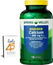 Spring Valley Calcium 600 mg + Vitamin D3, 120 Softgels, Bone Health, Strong Teeth & Osteoporosis Support, Rapid-Release Capsules, Gluten-Free Supplement Bundle with Luall's 45 Diabetes Decoded