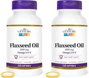 21st Century Flaxseed Oil 1000 Mg Softgels, 120-Count (22871) (Pack of 2)
