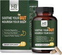 Herbal BEE Gut Health - Gas and Bloating Relief, Constipation, Leaky Gut Repair - Gut Cleanse & Restore Digestion - Promote Regularity, Colon Cleanser, 60 Capsules