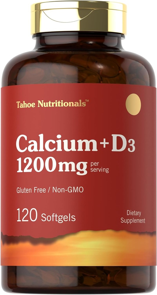 Carlyle Calcium 1200 mg with Vitamin D3 | 120 Softgels | Non-GMO & Gluten Free Supplement for Men and Women | Tahoe Nutritionals