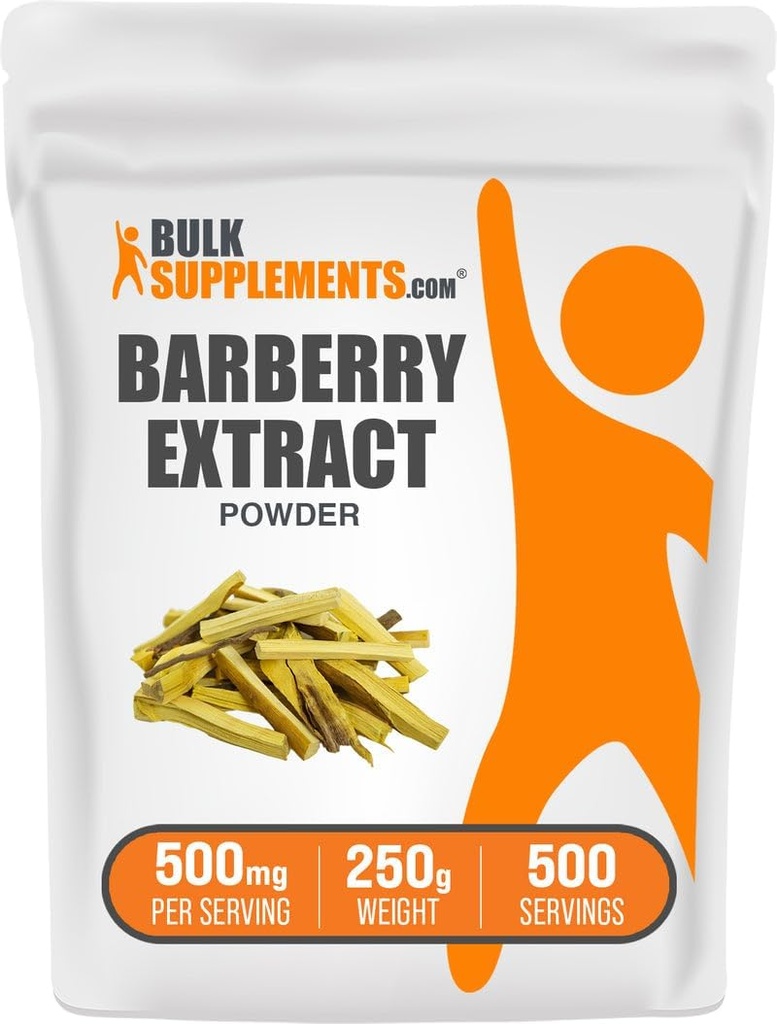 BulkSupplements.com Barberry Extract Powder - Barberry Sypplement, Herbal Supplement - Vegan & Gluten Free, 500mg per Serving, 250g (8.8 oz) (Pack of 1)