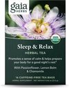 Gaia Herbs Sleep & Relax Herbal Tea - Supportive Sleep Aid for a Natural Calm to Prepare for a Good Night’s Rest* - With Passionflower, Chamomile & Lemon Balm - 16 Caffeine-Free Tea Bags