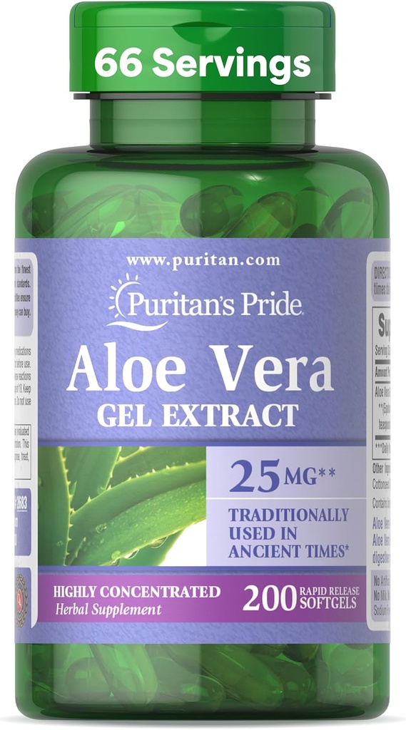 Puritan's Pride Aloe Vera Extract 5000 mg-200 Softgels