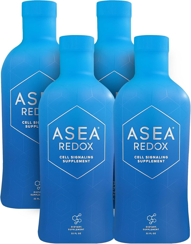 ASEA - Asea Redox - Redox Molecules for Cellular Health & Communication - Supports Immune, Brain, Heart & Hormonal Function - 4Pack