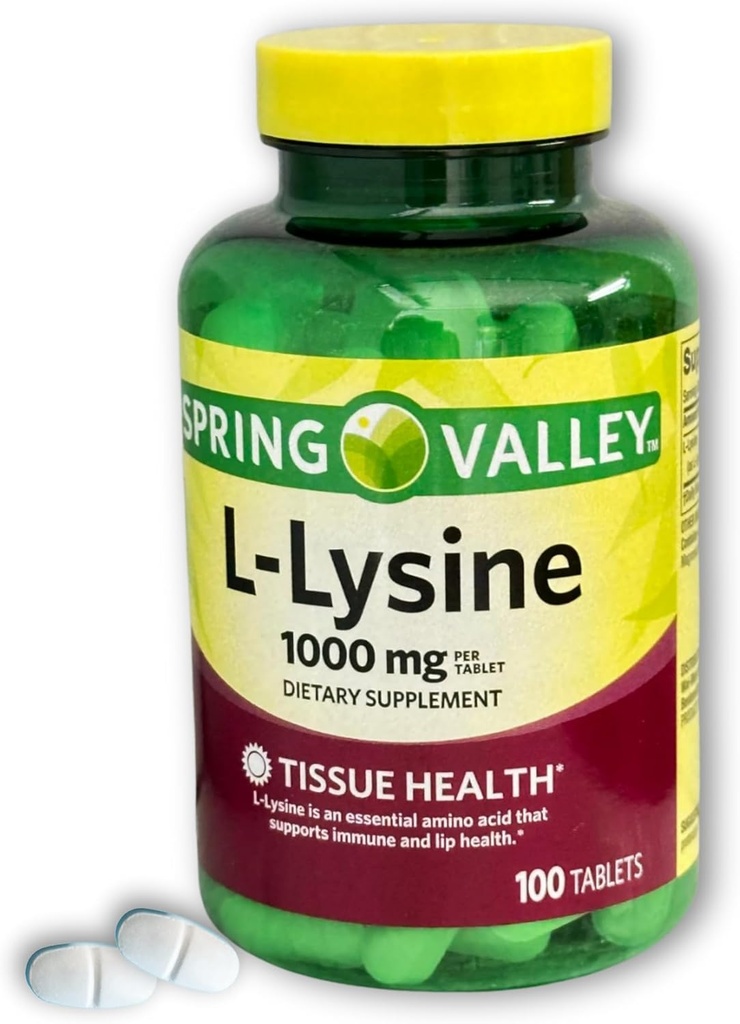L lysine 1000mg- Essential Amino Acid Tablets, 100ct (Pack of 1)