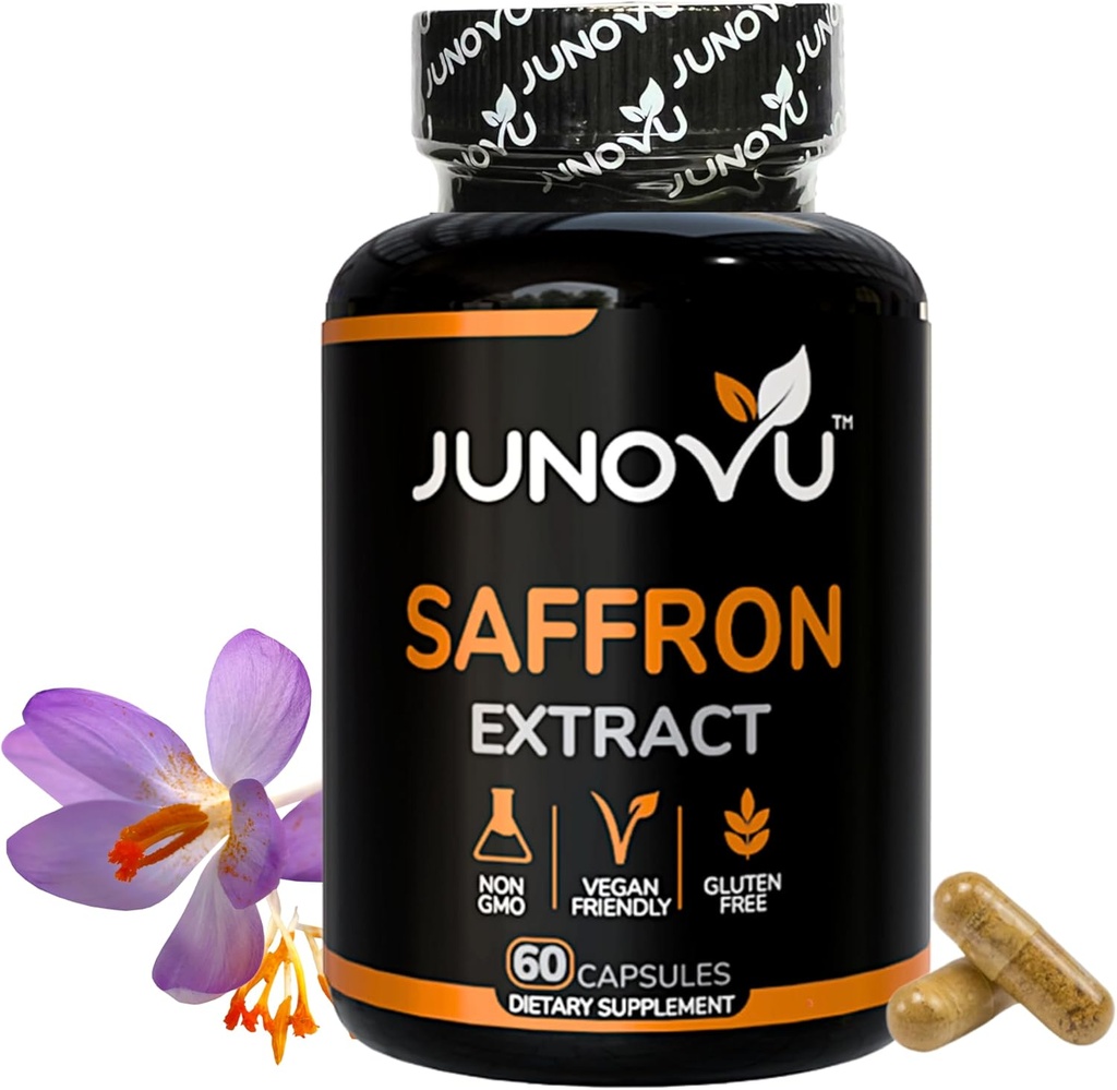 Premium Saffron Supplements - Pure Saffron Extract Capsules 88.50mg - Made in USA - Focus | Mood | Vision Support - Non-GMO, Vegan, Gluten Free - 60 Capsules (Pack of 1)