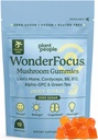 Plant People WonderFocus Mushroom Gummies Mini with Lion’s Mane & Cordyceps Nootropic Brain Supplement Boosts Memory Focus Energy & Mood in Adults No Sugar 100% Vegan Citrus Flavor Trial Size