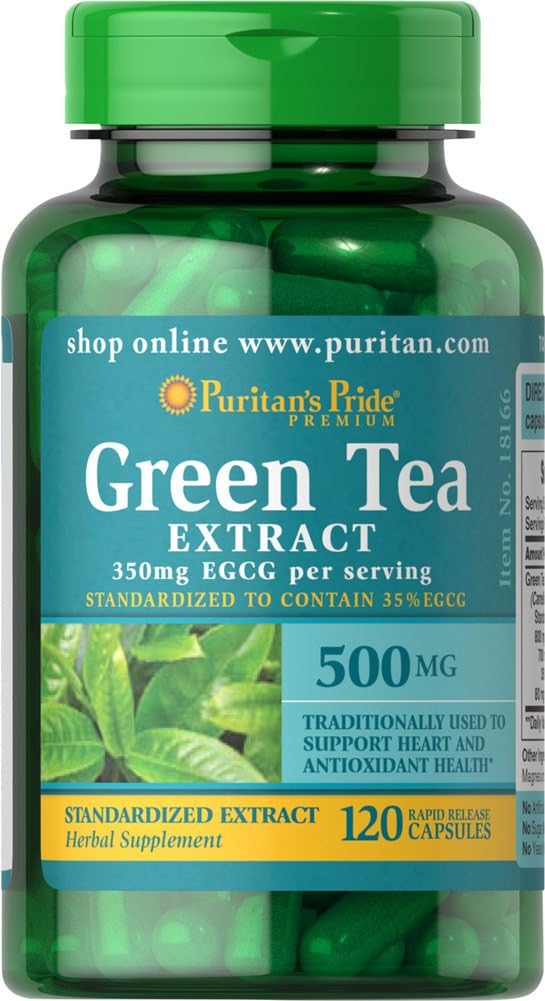Puritan's Pride Green Tea Extract 500 mg-120 Capsules