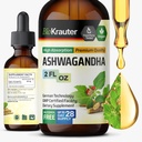 BIO KRAUTER Ashwagandha Drops - Ashwagandha Supplements for Calmness - Withania Somnifera Liquid Extract - Vegan Mood Support - 2 Fl.Oz.
