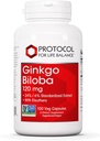 Protocol Ginkgo Biloba - 120 mg Ginkgo Biloba Extract - with Eleuthero - for Brain Health & Blood Circulation Support* - Dairy Free & Non-GMO - 100 Veg Capsules