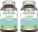 Amazing Formulas L-Arginine/L-Citrulline Complex 1000mg Tablets Supplement | Non-GMO | Gluten Free | Made in USA (120 Count | 2 Pack)