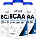 Nutricost BCAA Capsules 2:1:1 500mg, 500 Caps (3 Bottles)