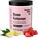 Perfect Keto Exogenous Ketones Powder, BHB Salts Supplement for Ketosis & Fasting, Electrolytes for Hydration, Caffeine Free Energy, Keto Diet, Focus & Workout Support, Strawberry Lemonade, 8.57 oz