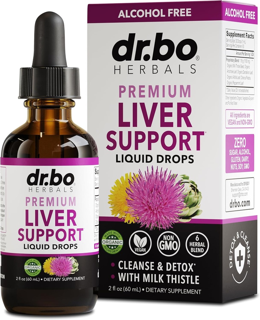 Liver Cleanse Detox & Repair Organic - Natural Liver Support Supplement Liquid Drops, Milk Thistle Dandelion, Chanca Piedra Extract, Artichoke - Gallbladder Health Formula Supplements Liquid Drops 2oz