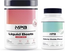 Nature's Pure Blend Nitric Oxide Flow & Liquid Beets Bundle - Blood Pressure Support, Circulation Increase - Organic Beet Root Powder 8,000mg