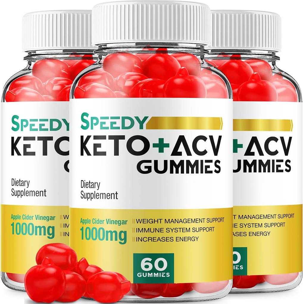 (3 Pack) Speedy Keto ACV Gummies - Advanced Formula Speedy Keto Plus ACV Gummies Apple Cider Vinegar Speedy ACV Dietary Supplement Men Women (180 Gummies)
