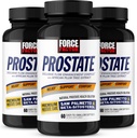 FORCE FACTOR Prostate, 3-Pack, Saw Palmetto and Beta Sitosterol Supplement for Men, Prostate Health Support, Size Support, Urinary Relief, Bladder Control, Reduce Nighttime Urination, 180 Softgels