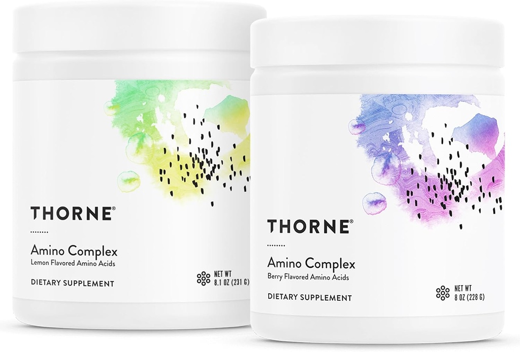 THORNE - Amino Complex Bundle - Promotes Lean Muscle Mass and Energy Production - Lemon & Berry Flavors