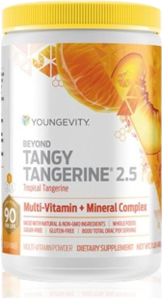 Youngevity Beyond Tangy Tangerine 2.5 Tropical Tangerine Ultimate Multi-Vitamin & Mineral Complex - Made with Natural & Whole Foods | 8,000 ORAC